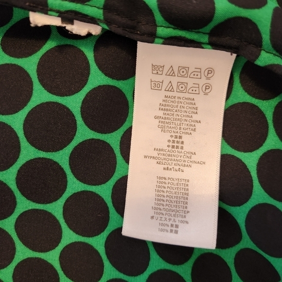 Michael Kors Green and black button up shirt, size small - Picture 7 of 9